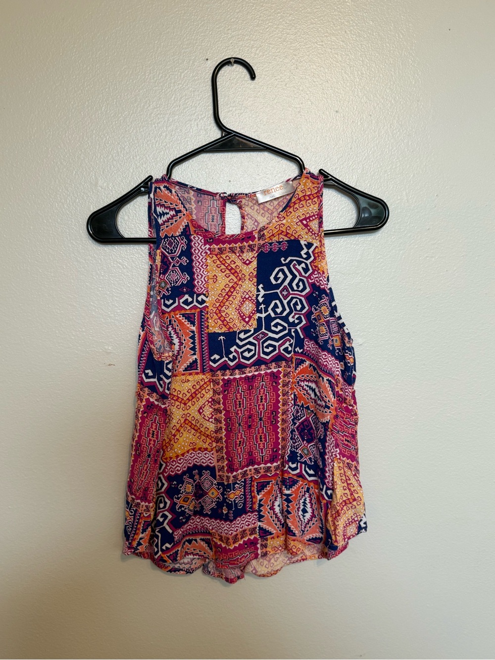 Renee C. Multicolor Patchwork Print Sleeveless Camisole
